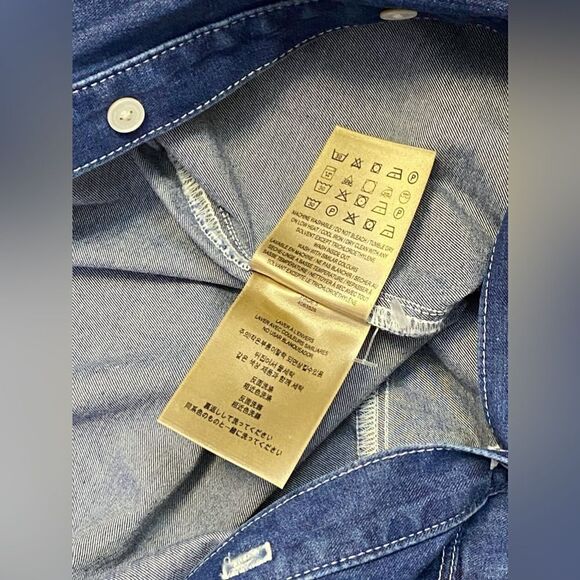 Burberry Button Down Denim High-Low Blue Jean Shirt Dress Size 4 - Picture 8 of 9